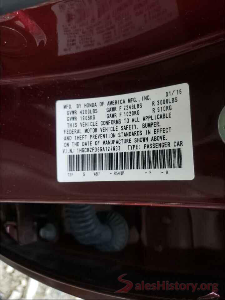 1HGCR2F36GA127633 2016 HONDA ACCORD