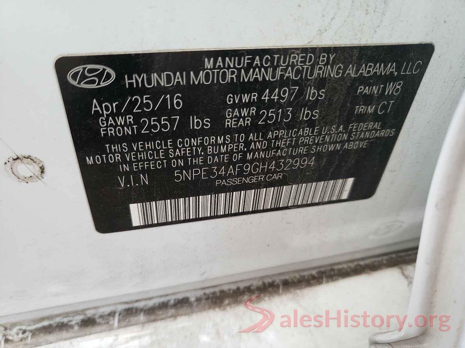 5NPE34AF9GH432994 2016 HYUNDAI SONATA