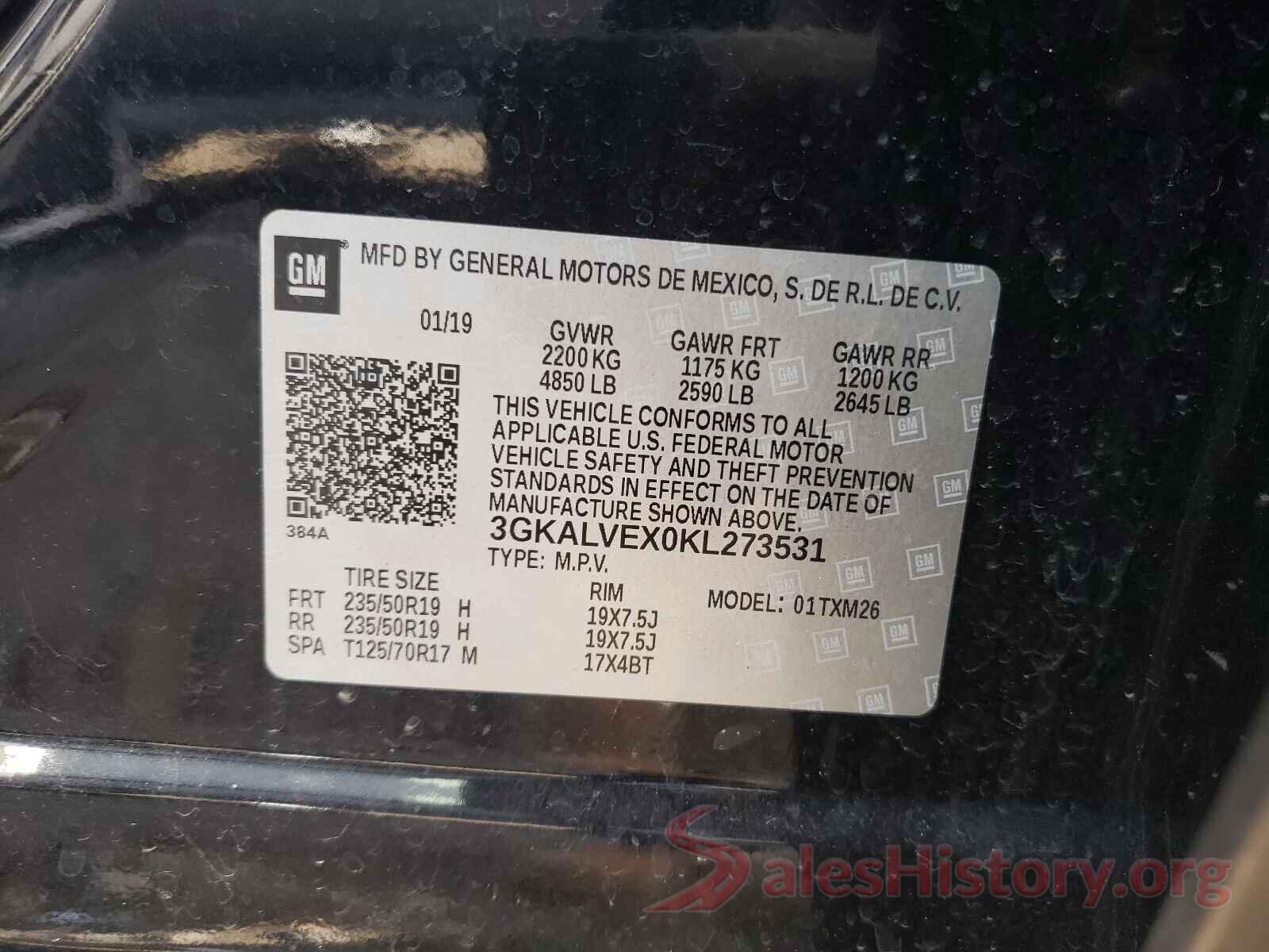 3GKALVEX0KL273531 2019 GMC TERRAIN