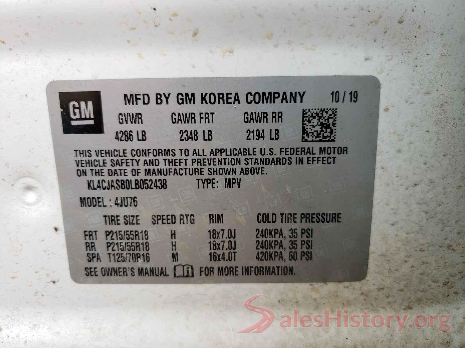 KL4CJASB0LB052438 2020 BUICK ENCORE