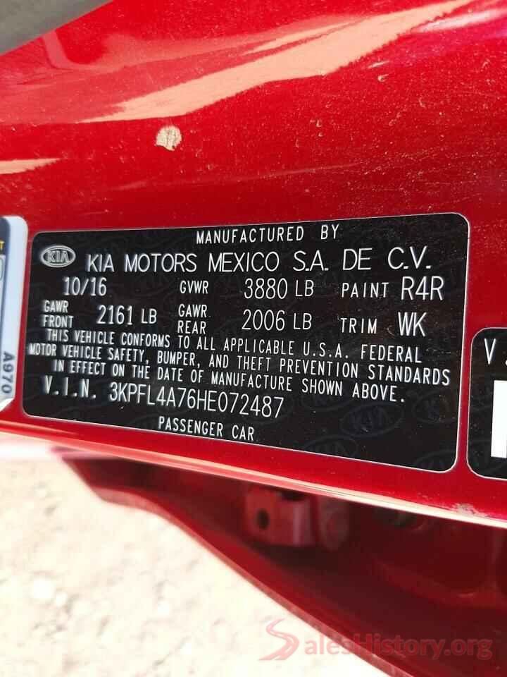 3KPFL4A76HE072487 2017 KIA FORTE