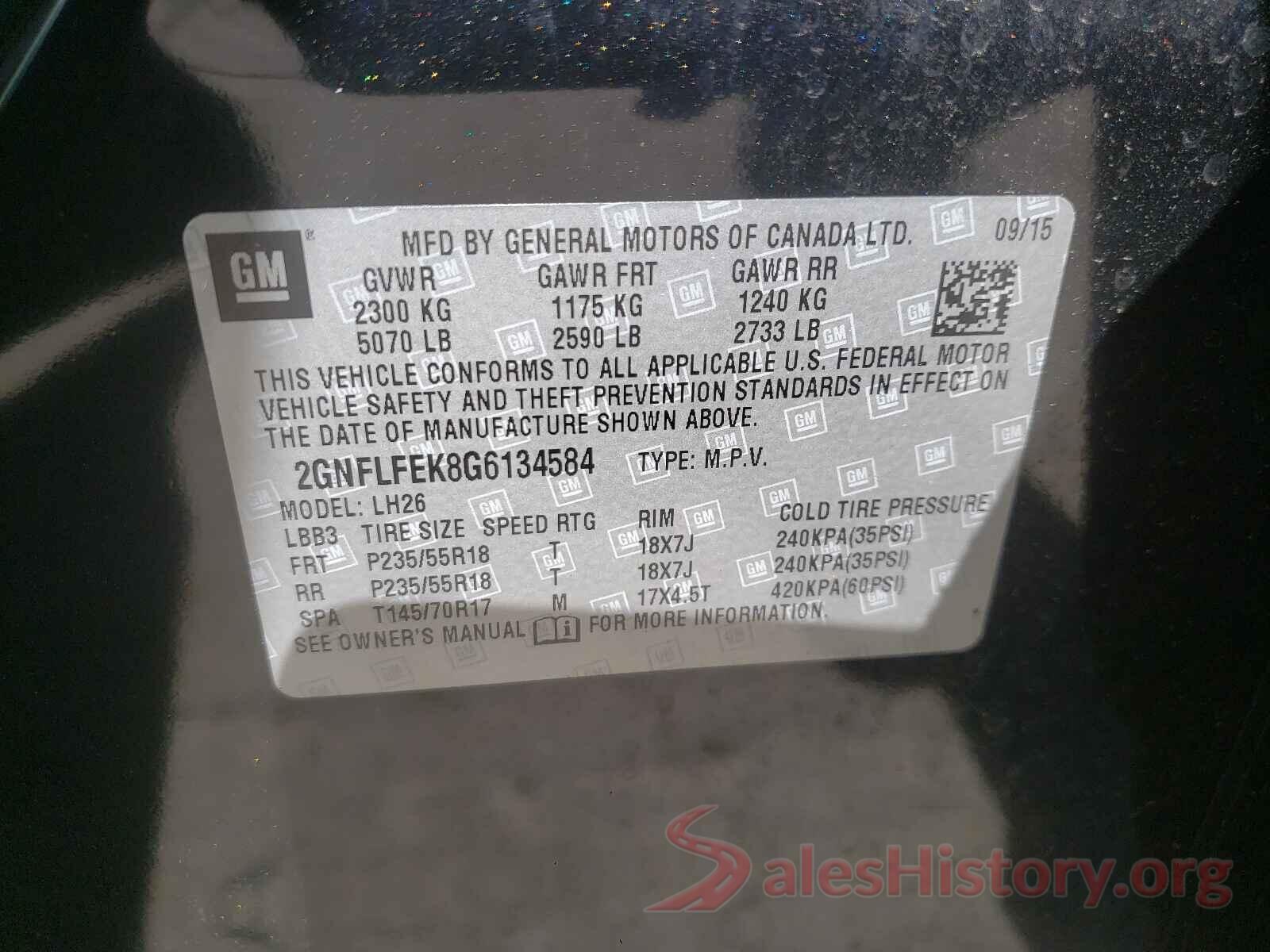 2GNFLFEK8G6134584 2016 CHEVROLET EQUINOX