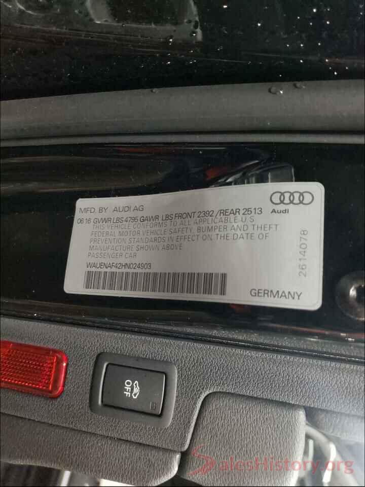 WAUENAF42HN024903 2017 AUDI A4