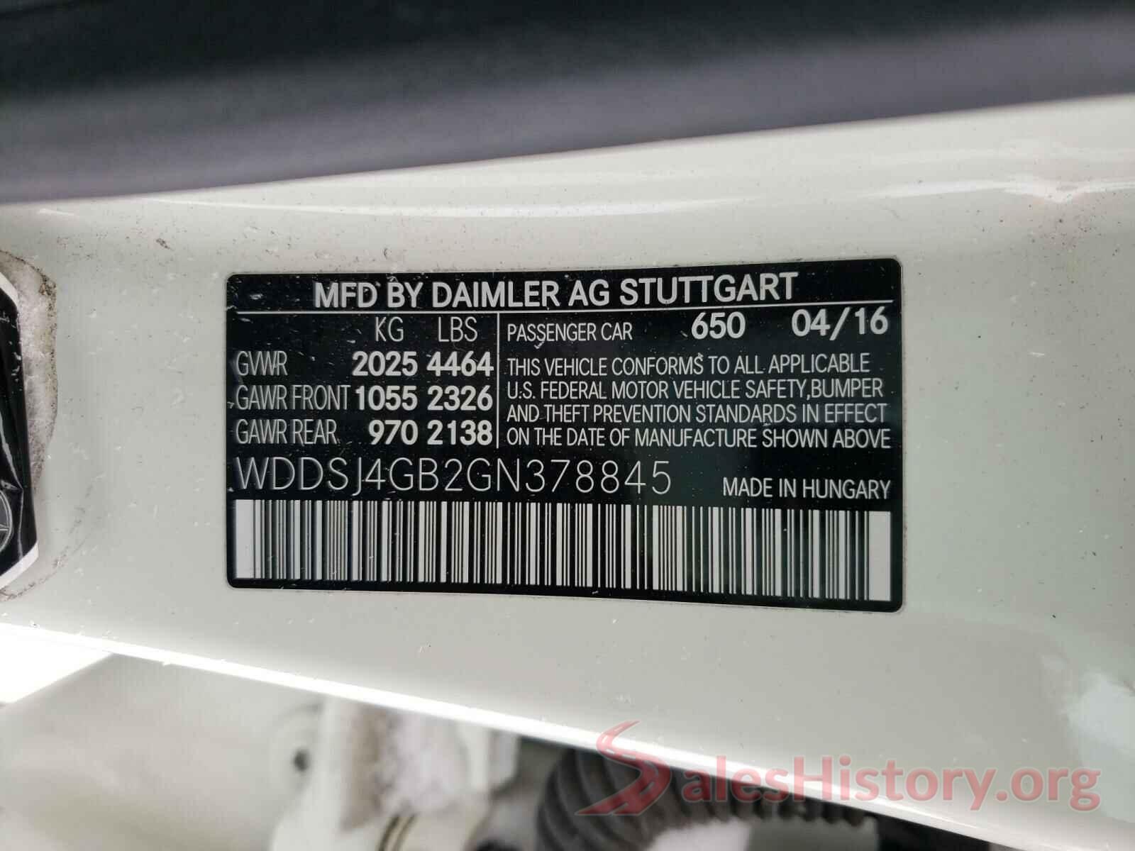 WDDSJ4GB2GN378845 2016 MERCEDES-BENZ C CLASS