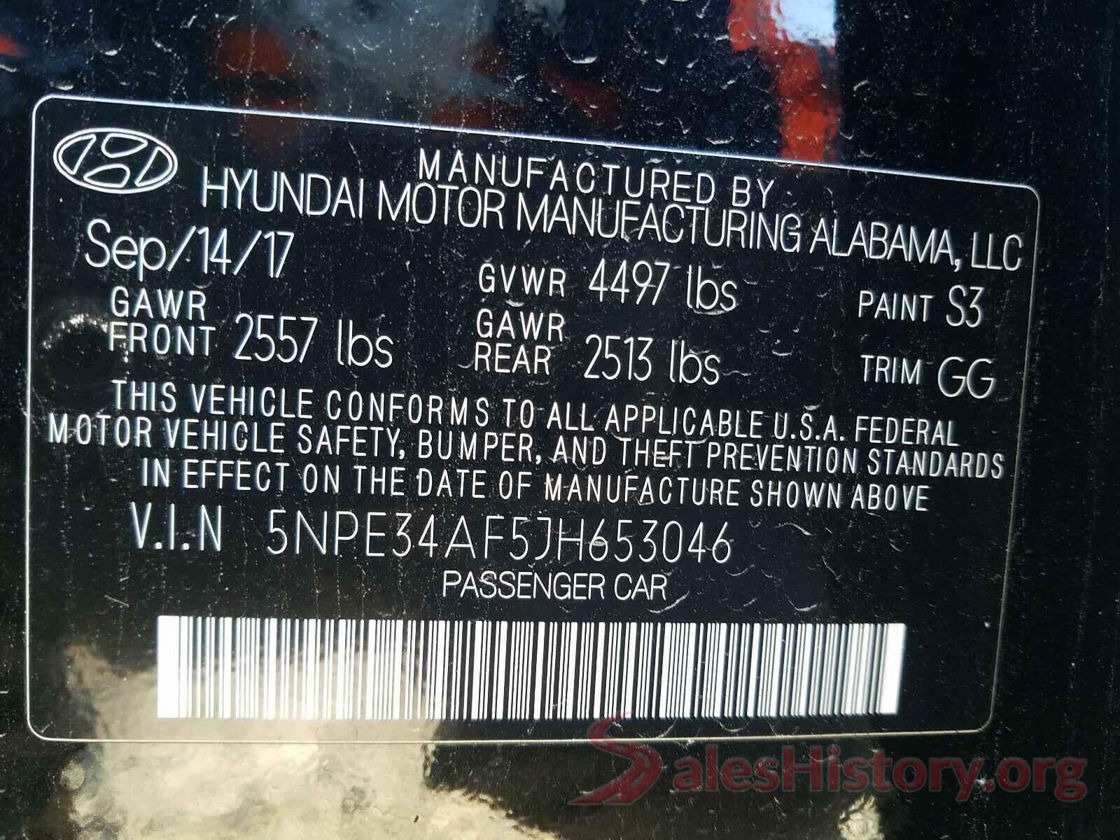 5NPE34AF5JH653046 2018 HYUNDAI SONATA