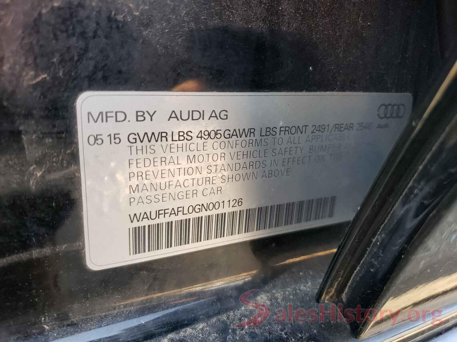 WAUFFAFL0GN001126 2016 AUDI A4