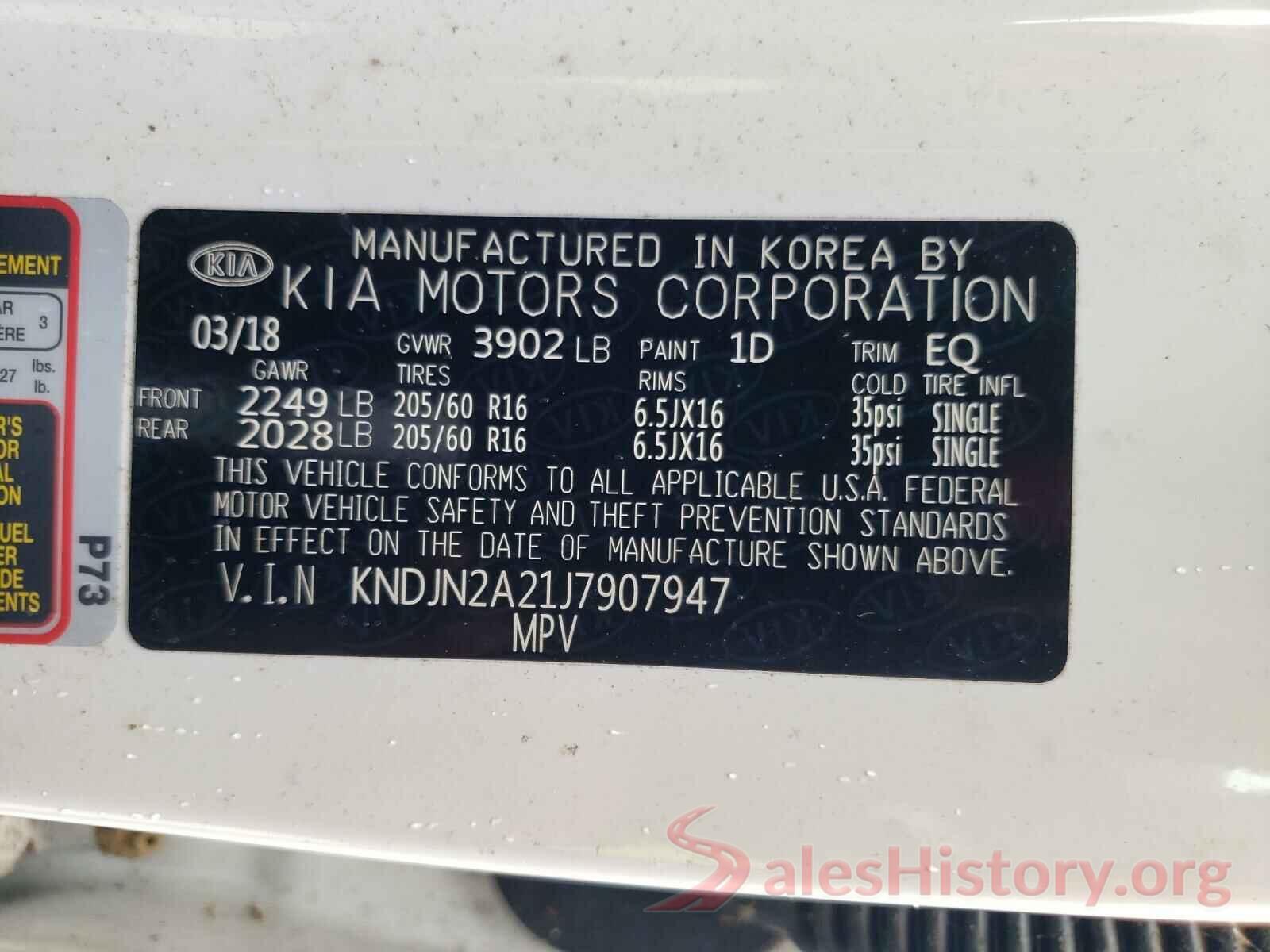 KNDJN2A21J7907947 2018 KIA SOUL