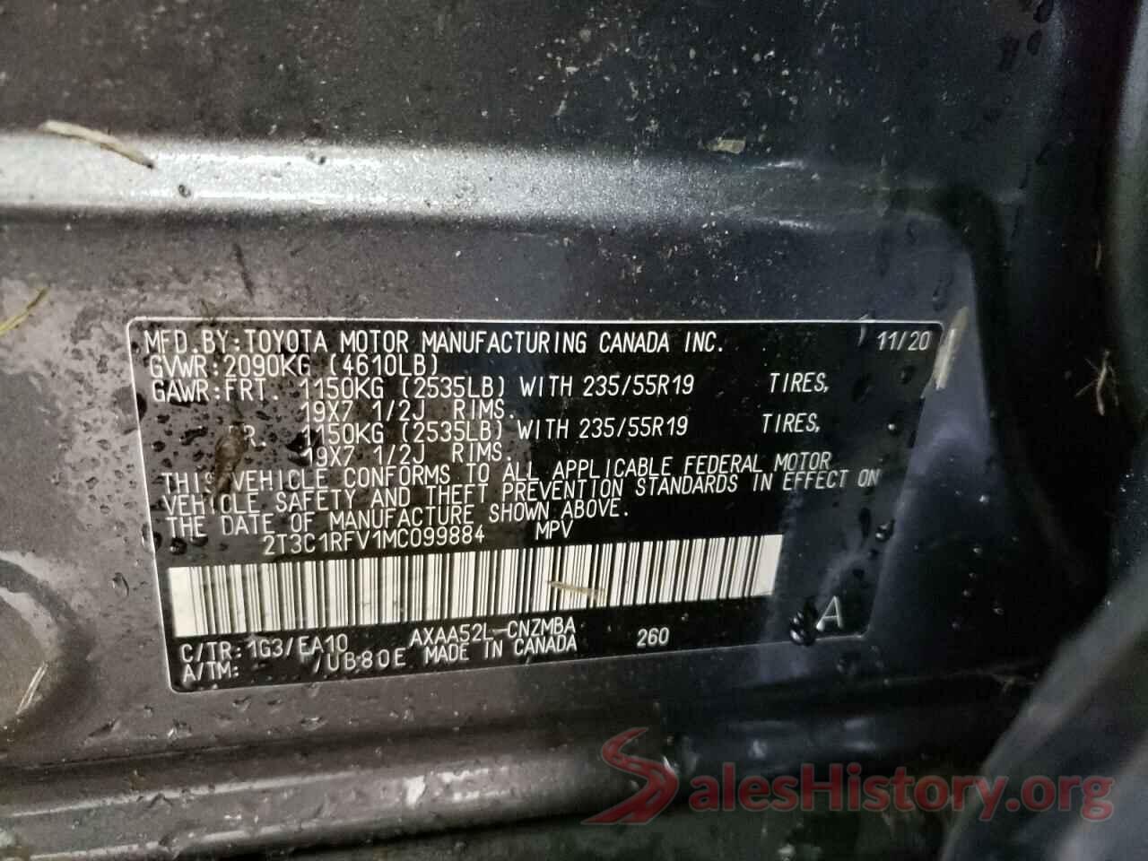 2T3C1RFV1MC099884 2021 TOYOTA RAV4