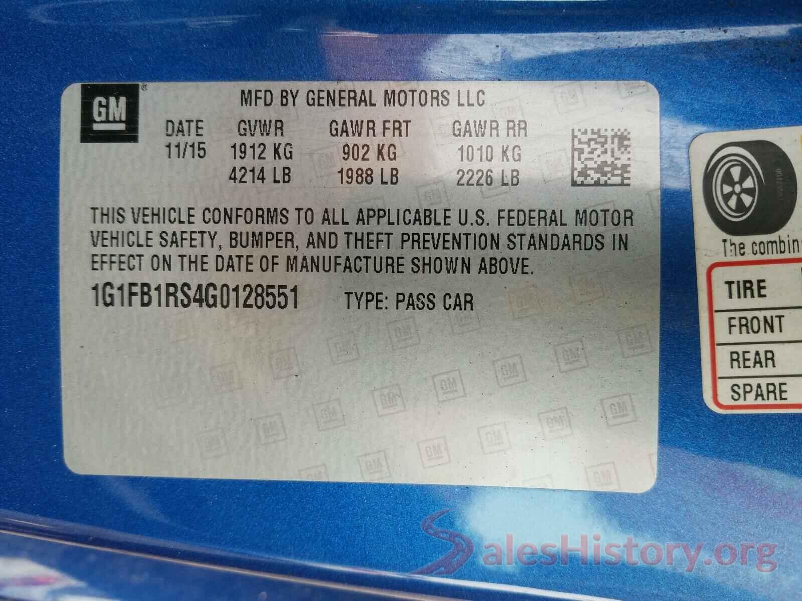 1G1FB1RS4G0128551 2016 CHEVROLET CAMARO