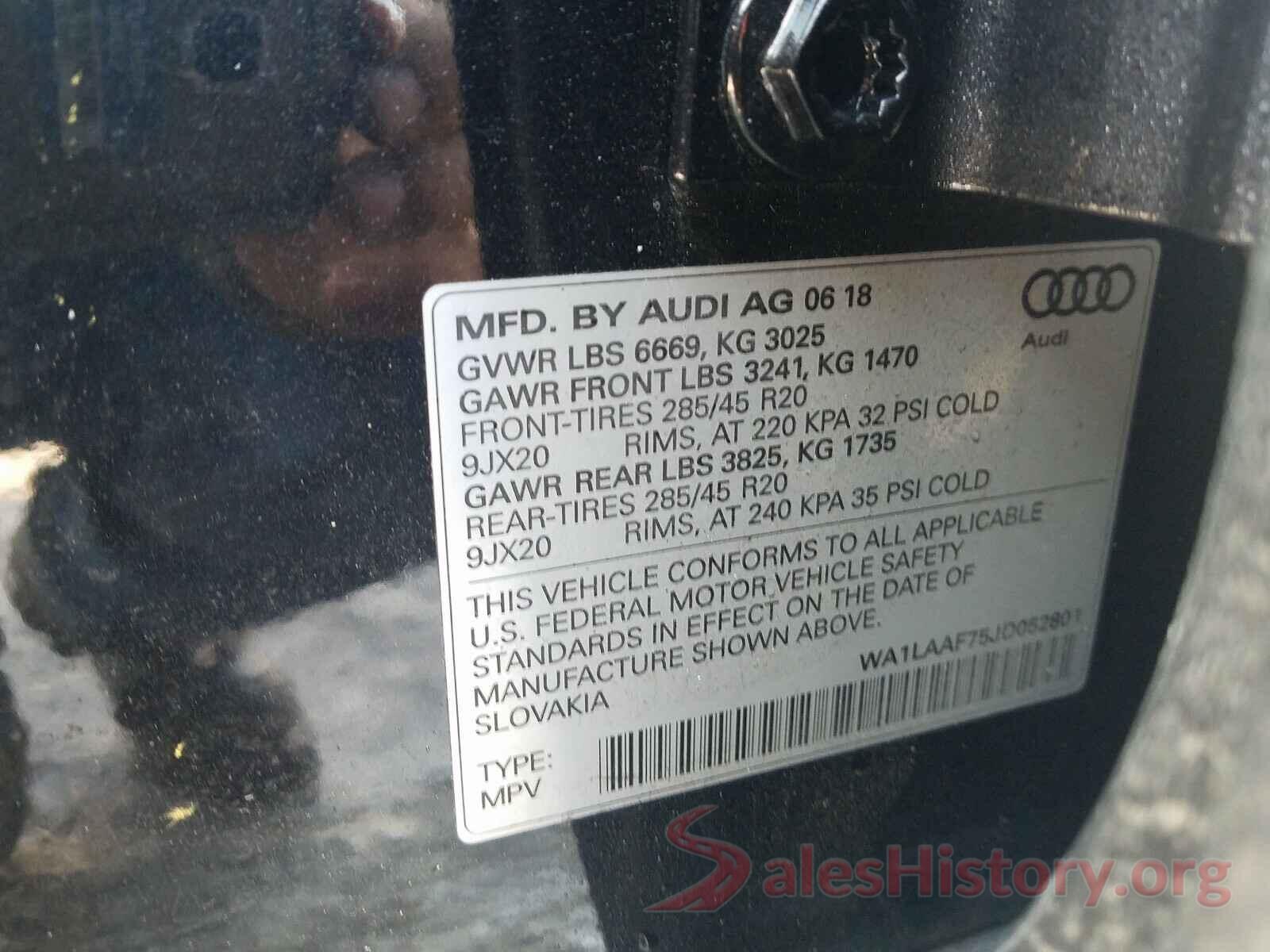 WA1LAAF75JD052801 2018 AUDI Q7