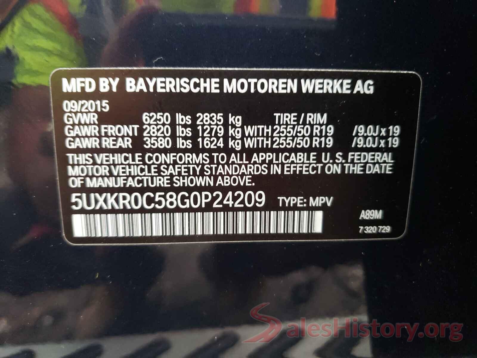 5UXKR0C58G0P24209 2016 BMW X5