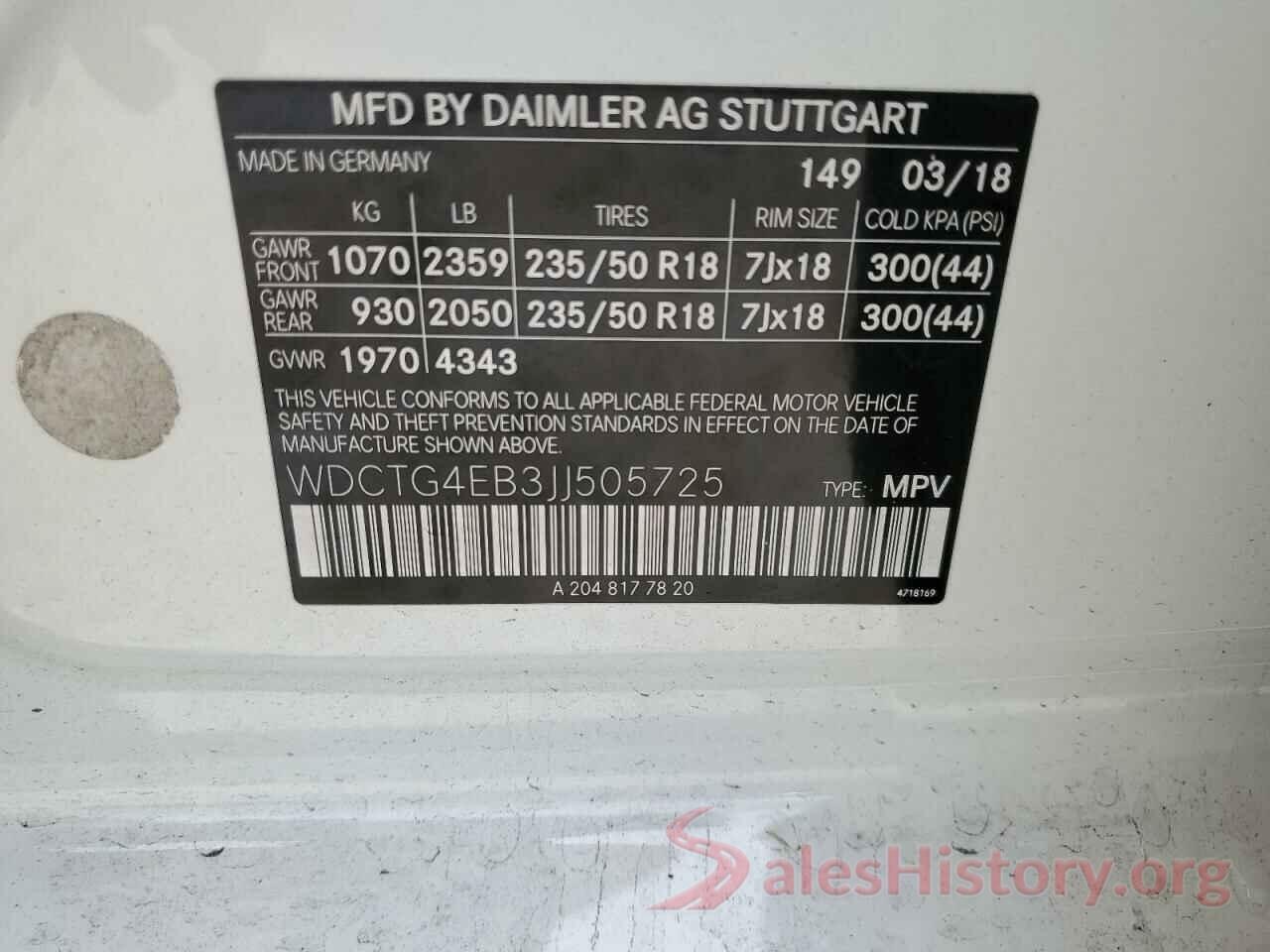 WDCTG4EB3JJ505725 2018 MERCEDES-BENZ GLA-CLASS