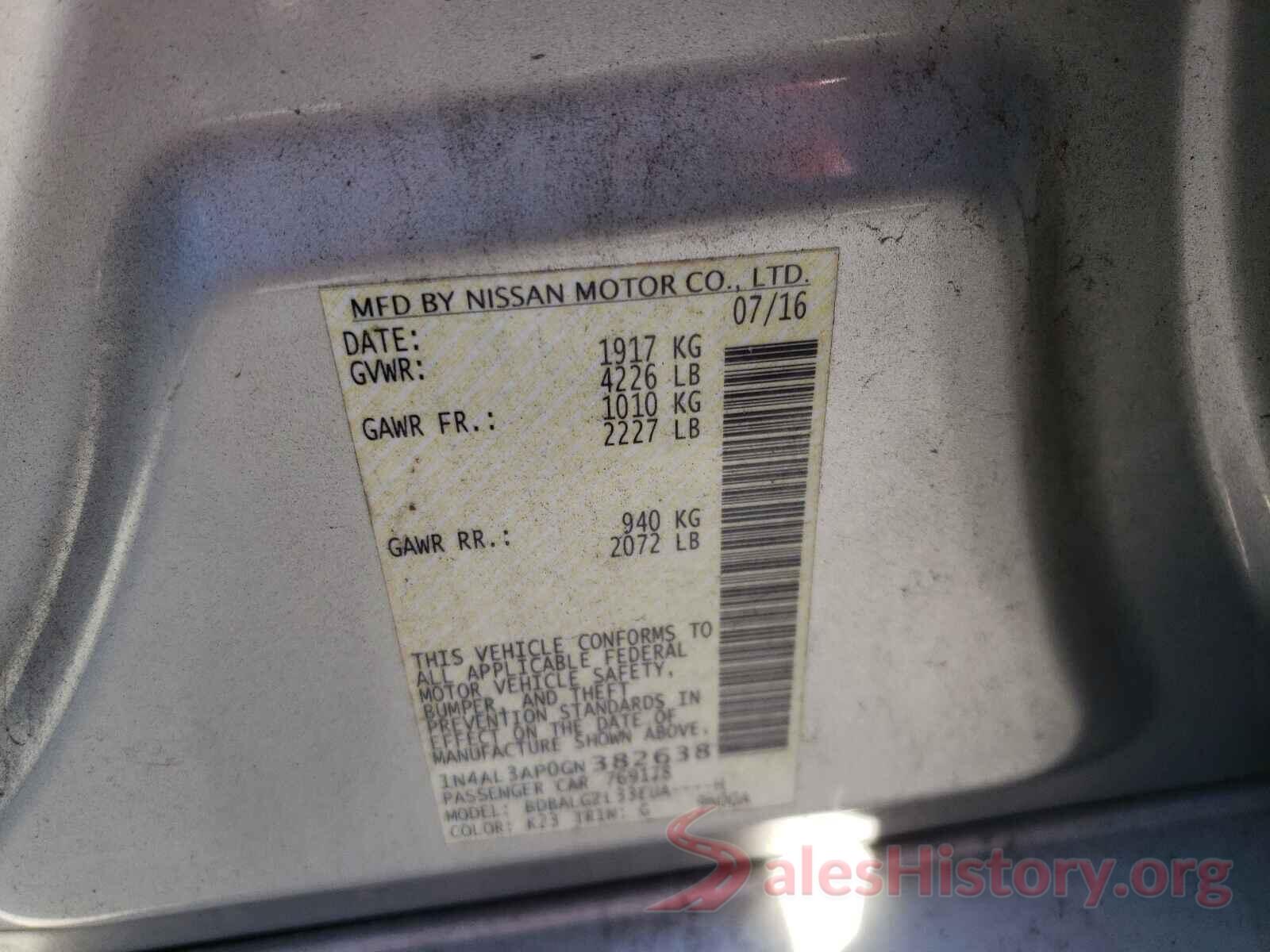 1N4AL3AP0GN382638 2016 NISSAN ALTIMA