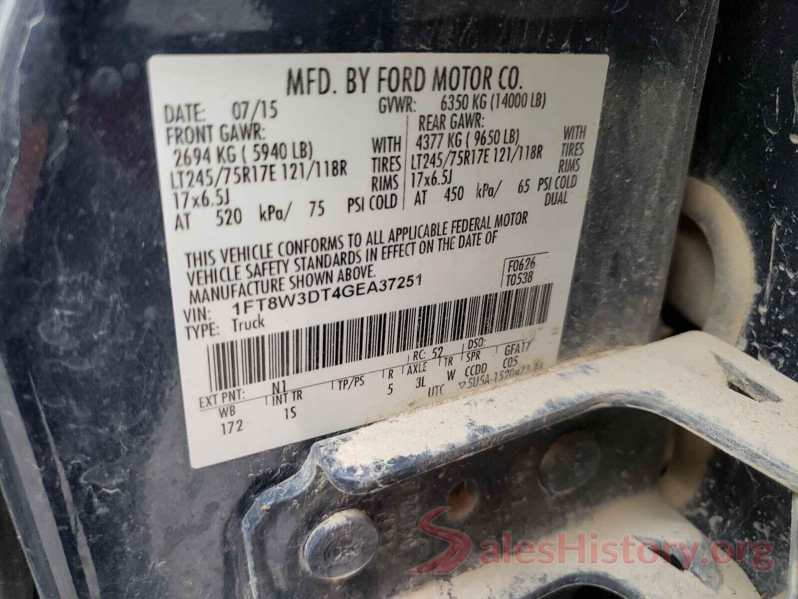 1FT8W3DT4GEA37251 2016 FORD F350