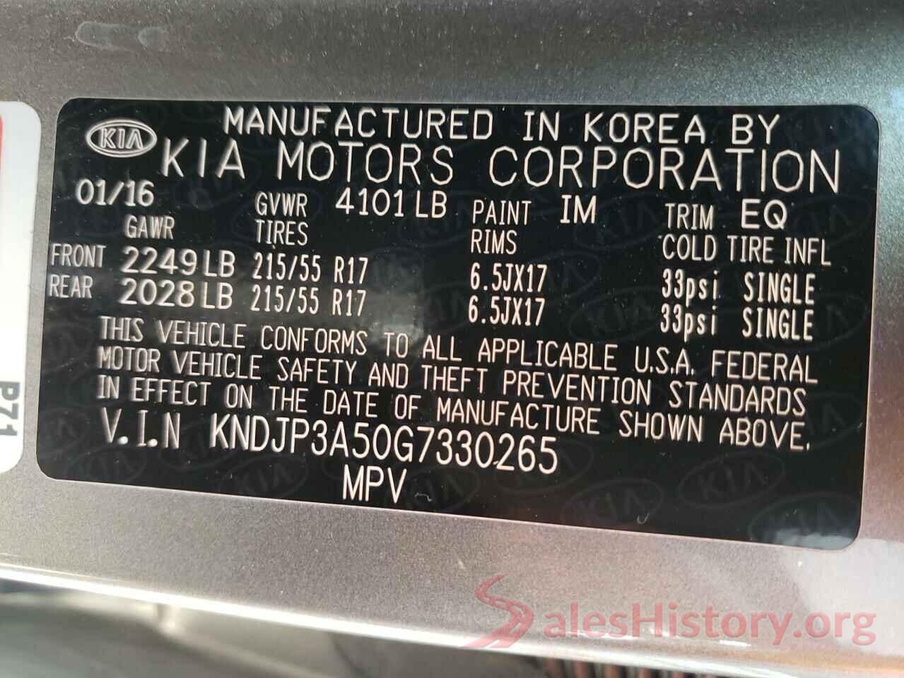 KNDJP3A50G7330265 2016 KIA SOUL