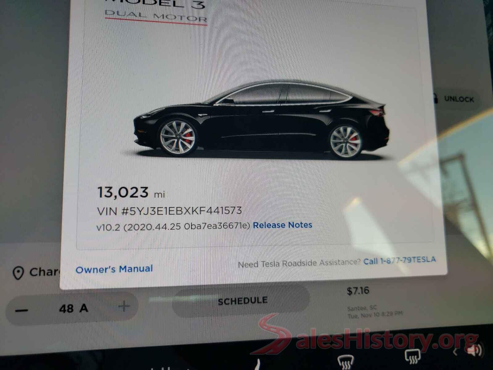 5YJ3E1EBXKF441573 2019 TESLA MODEL 3