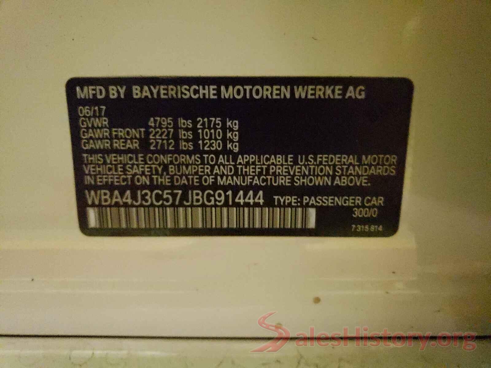 WBA4J3C57JBG91444 2018 BMW 4 SERIES