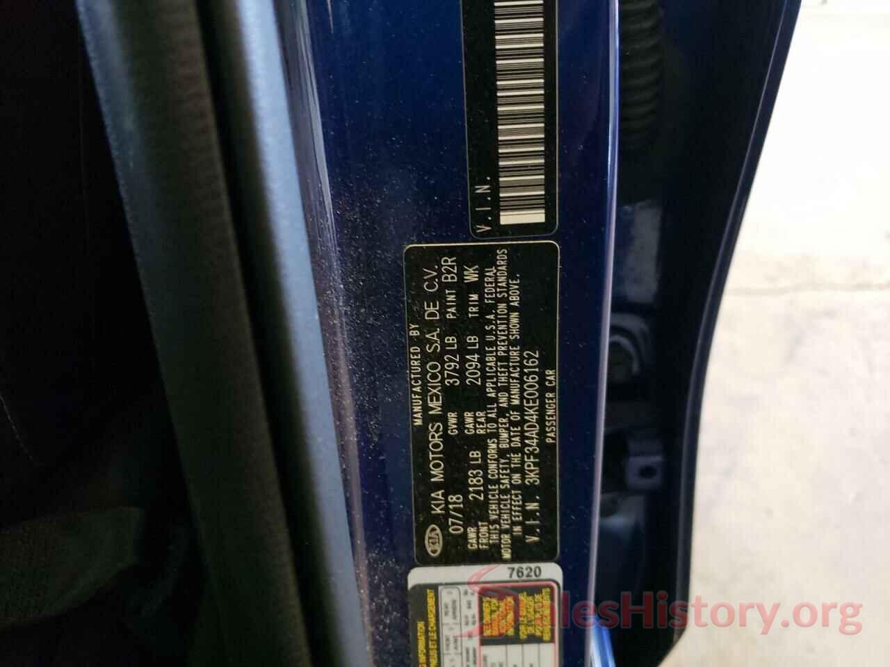 3KPF34AD4KE006162 2019 KIA FORTE