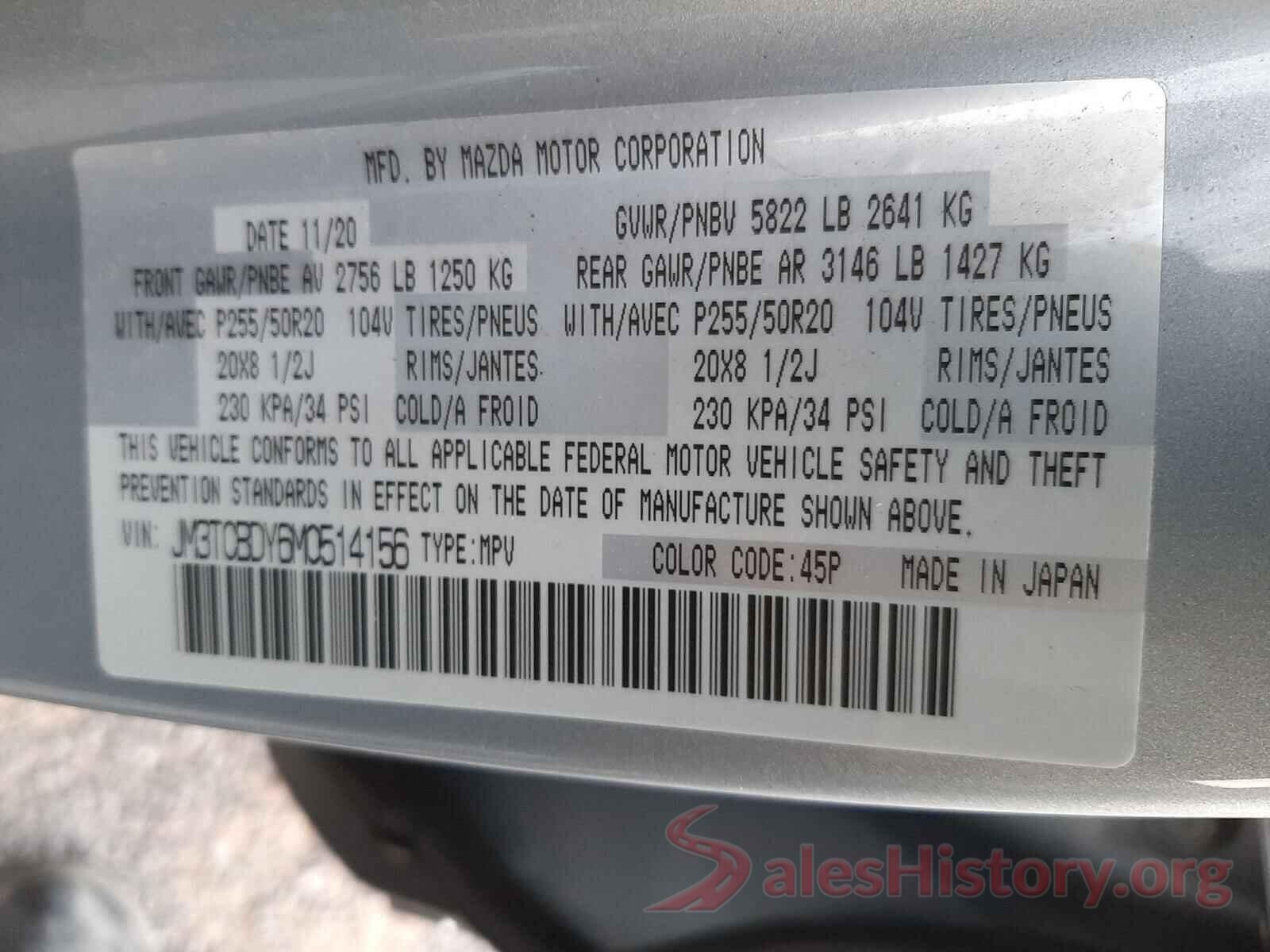 JM3TCBDY6M0514156 2021 MAZDA CX-9