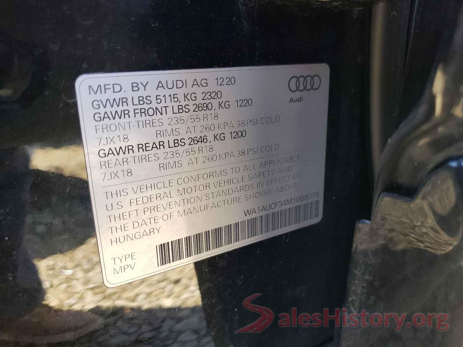 WA1AUCF34M1069019 2021 AUDI Q3