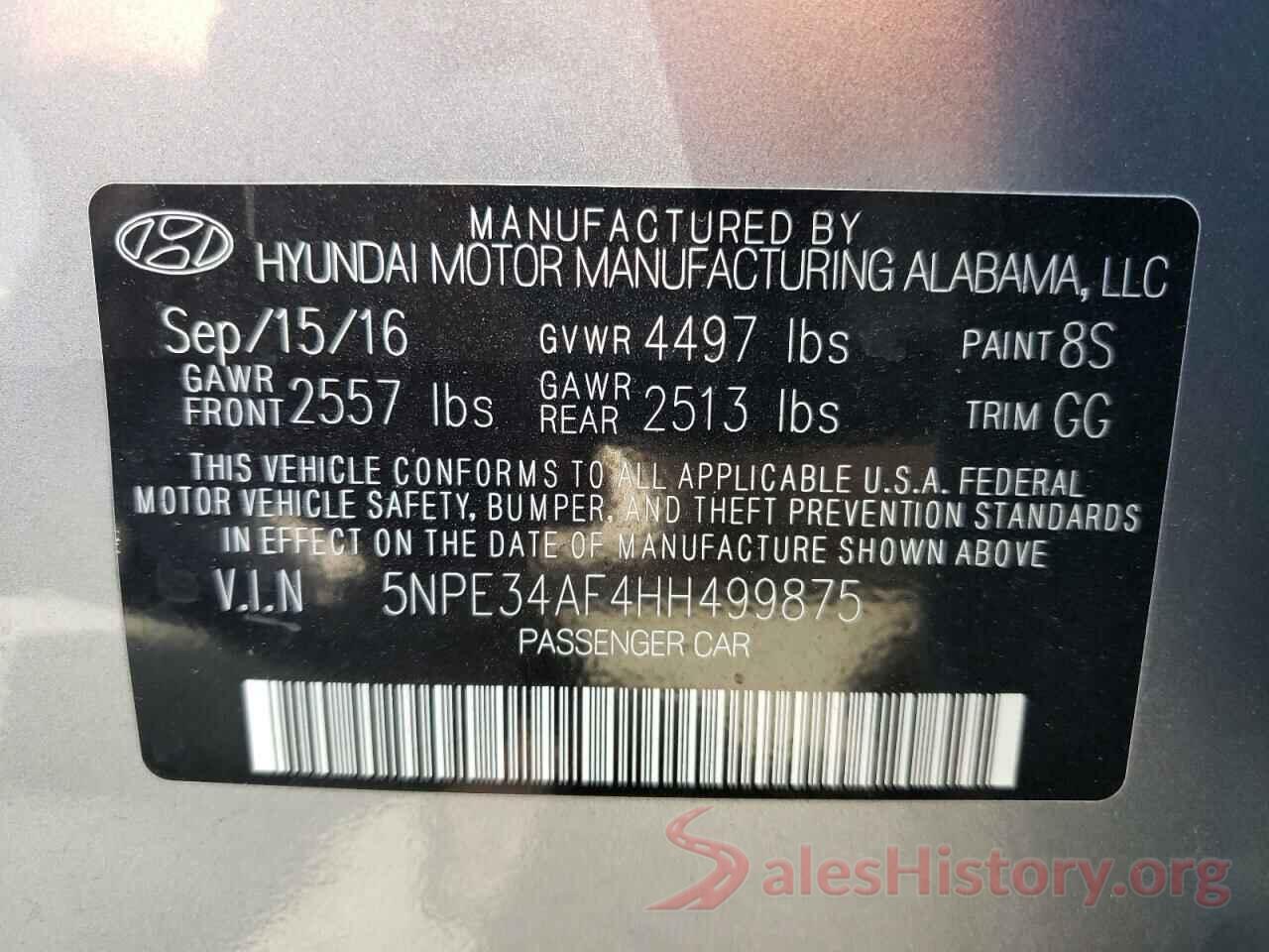 5NPE34AF4HH499875 2017 HYUNDAI SONATA