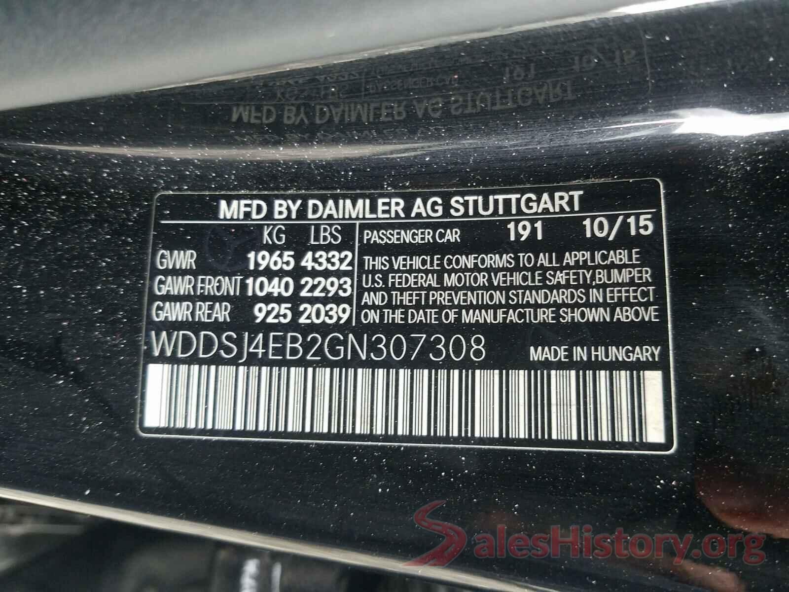 WDDSJ4EB2GN307308 2016 MERCEDES-BENZ C CLASS