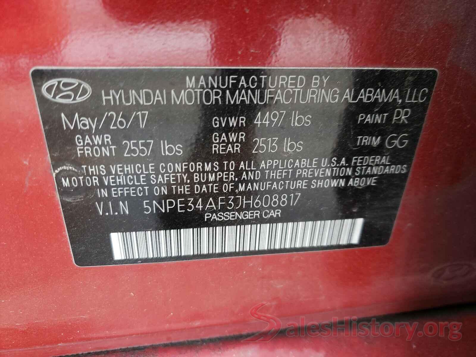 5NPE34AF3JH608817 2018 HYUNDAI SONATA