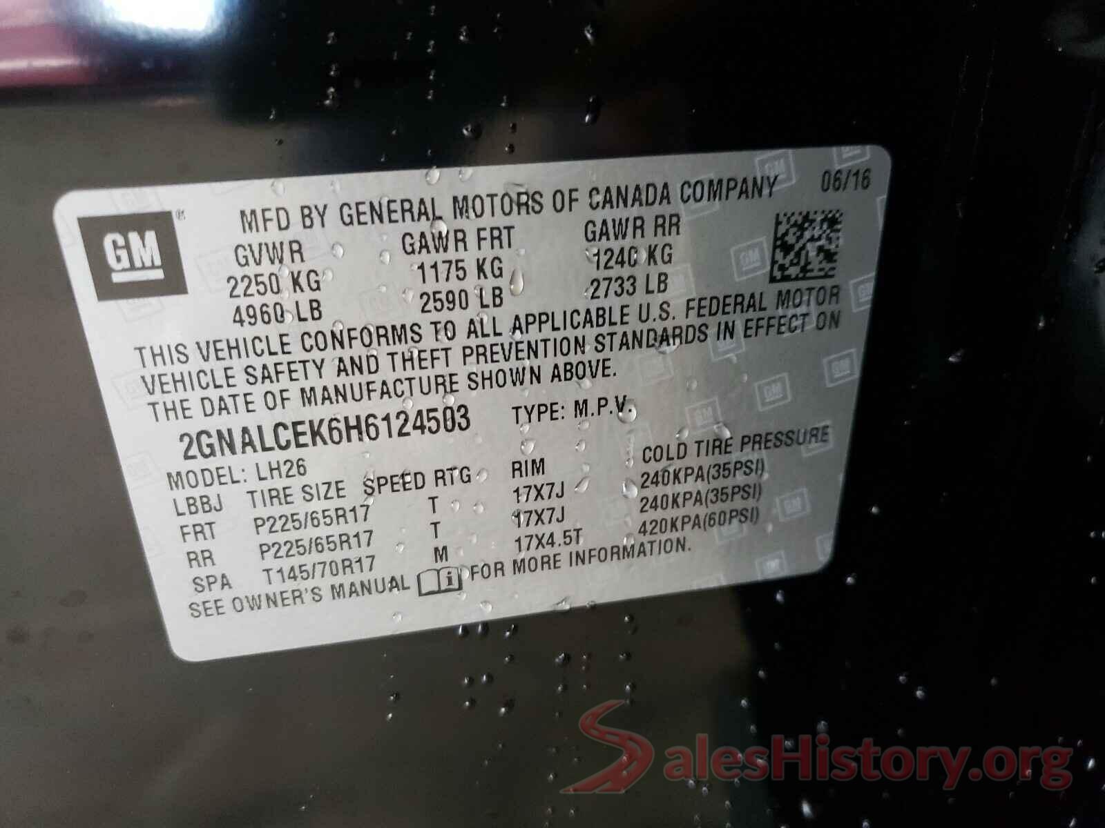 2GNALCEK6H6124503 2017 CHEVROLET EQUINOX