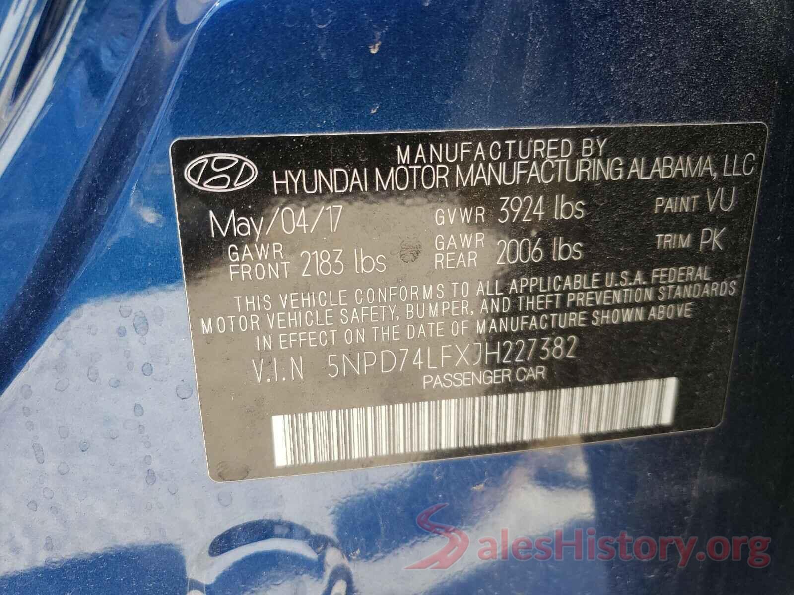 5NPD74LFXJH227382 2018 HYUNDAI ELANTRA