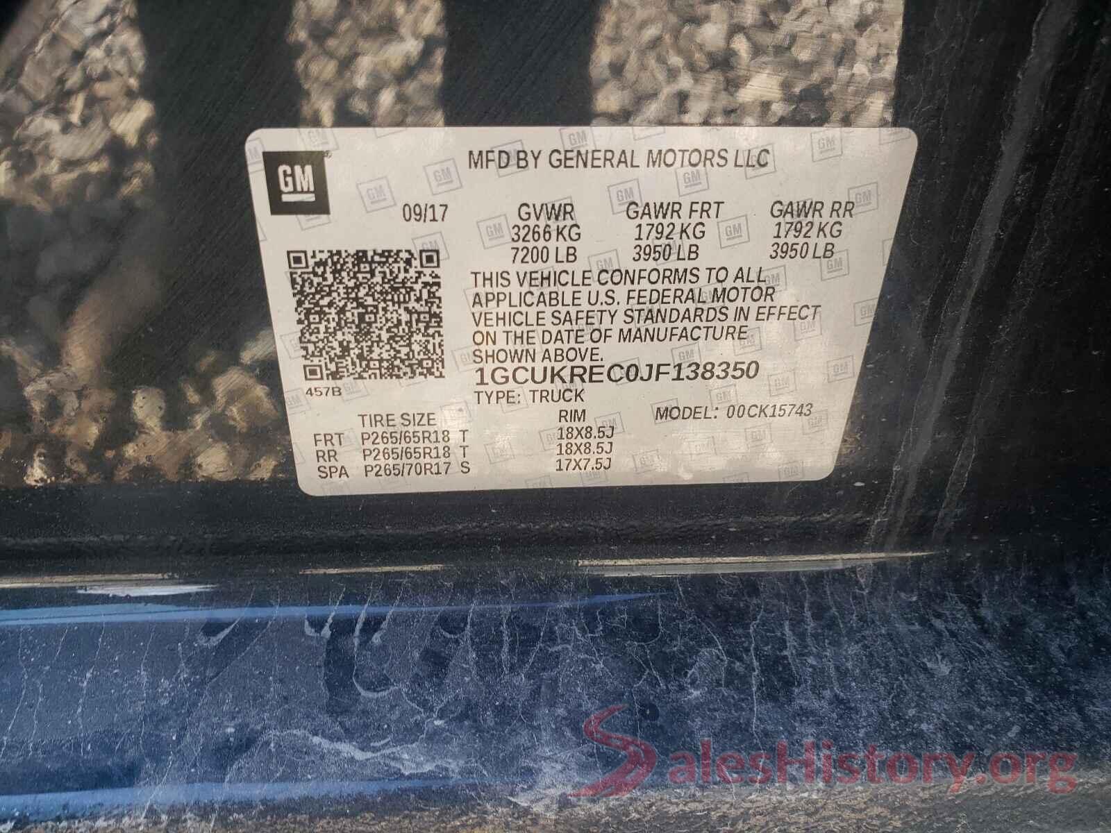 1GCUKREC0JR138350 2018 CHEVROLET SILVERADO