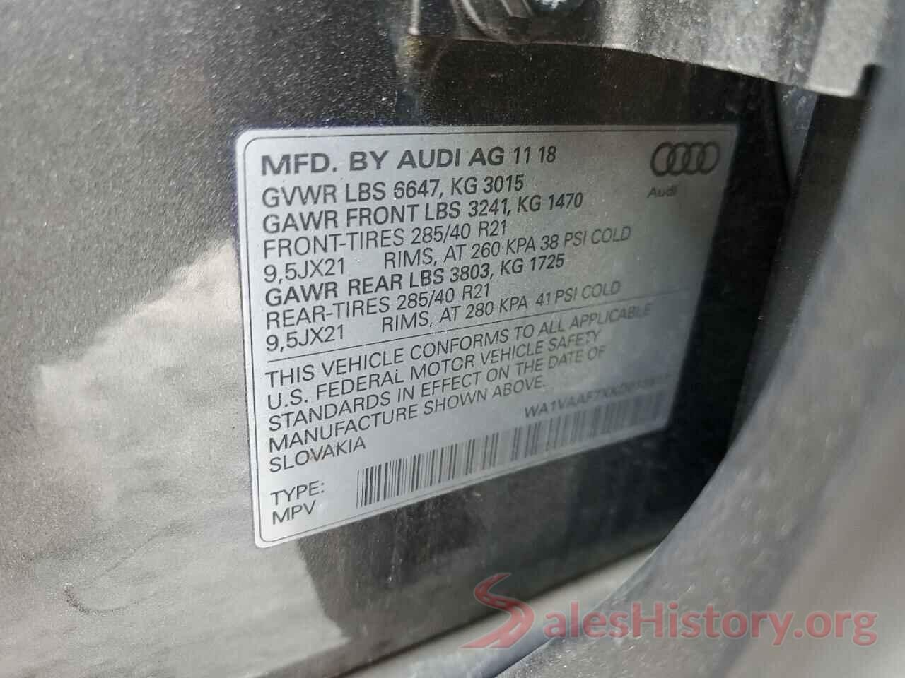 WA1VAAF7XKD018511 2019 AUDI Q7