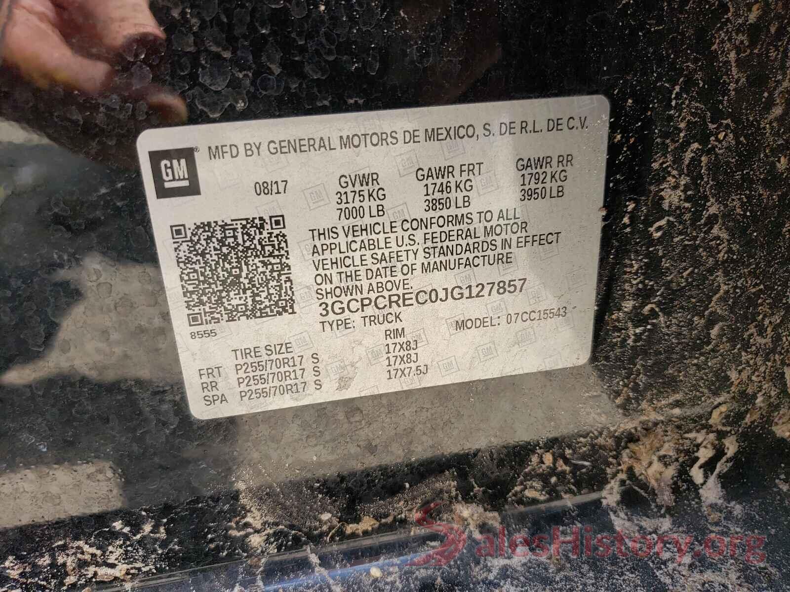 3GCPCREC0JG127857 2018 CHEVROLET SILVERADO