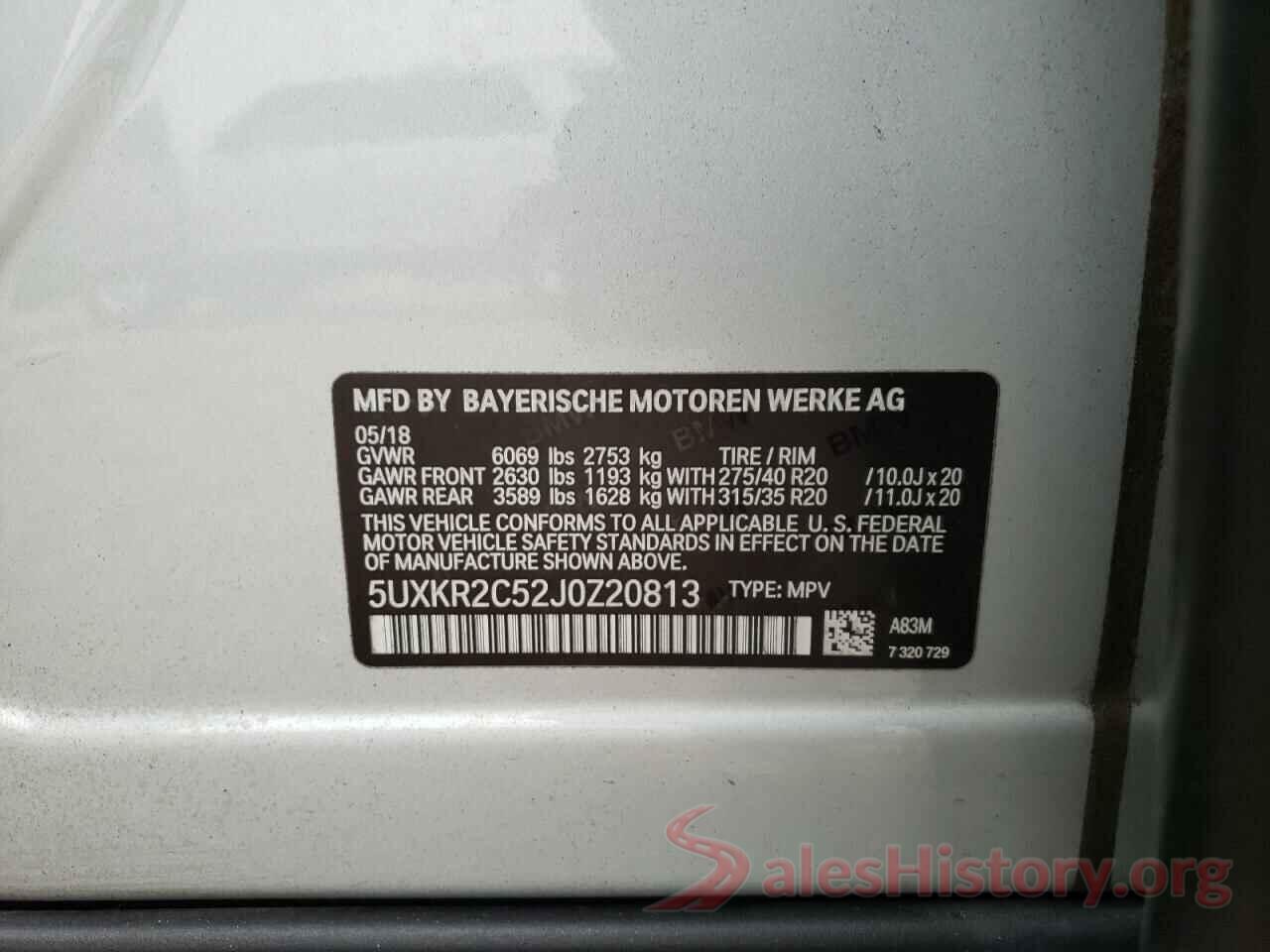 5UXKR2C52J0Z20813 2018 BMW X5