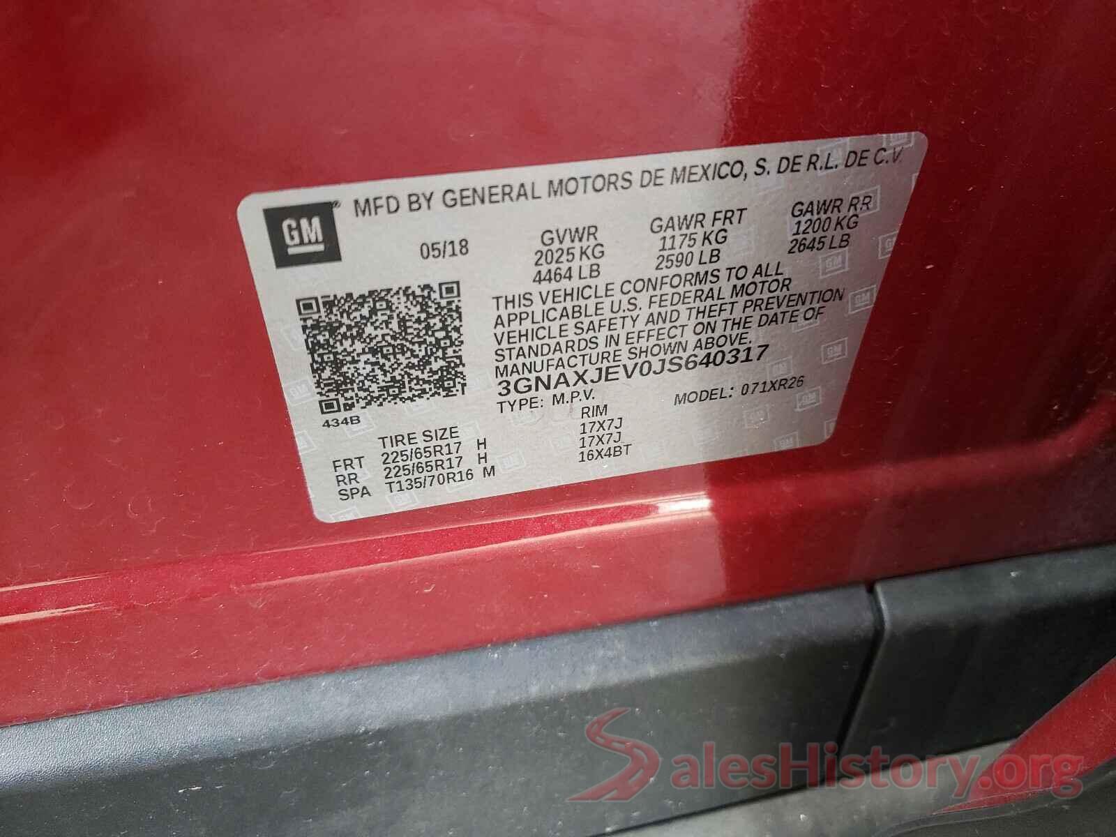 3GNAXJEV0JS640317 2018 CHEVROLET EQUINOX