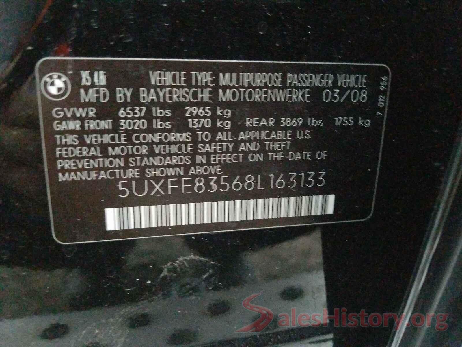 5UXFE83568L163133 2008 BMW X5