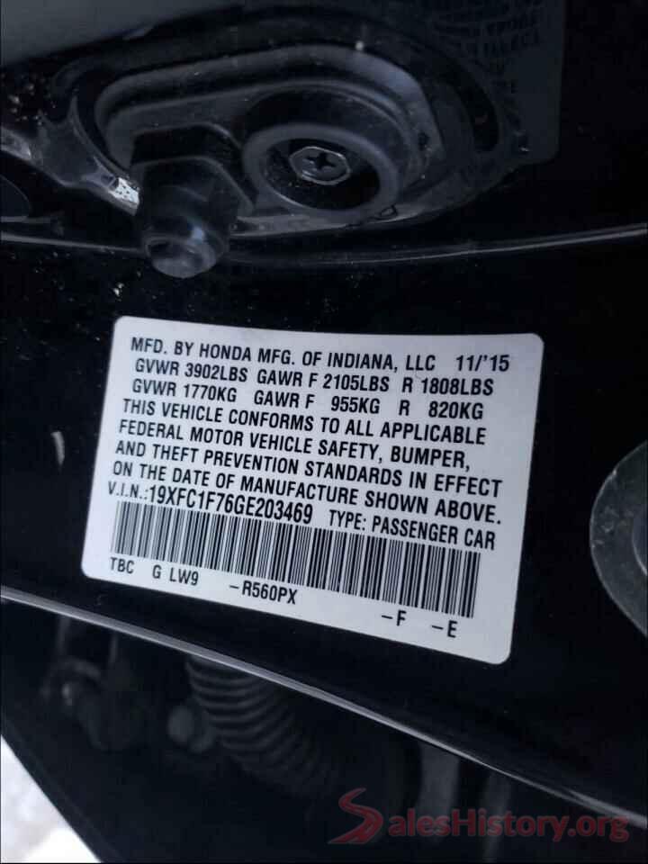 19XFC1F76GE203469 2016 HONDA CIVIC