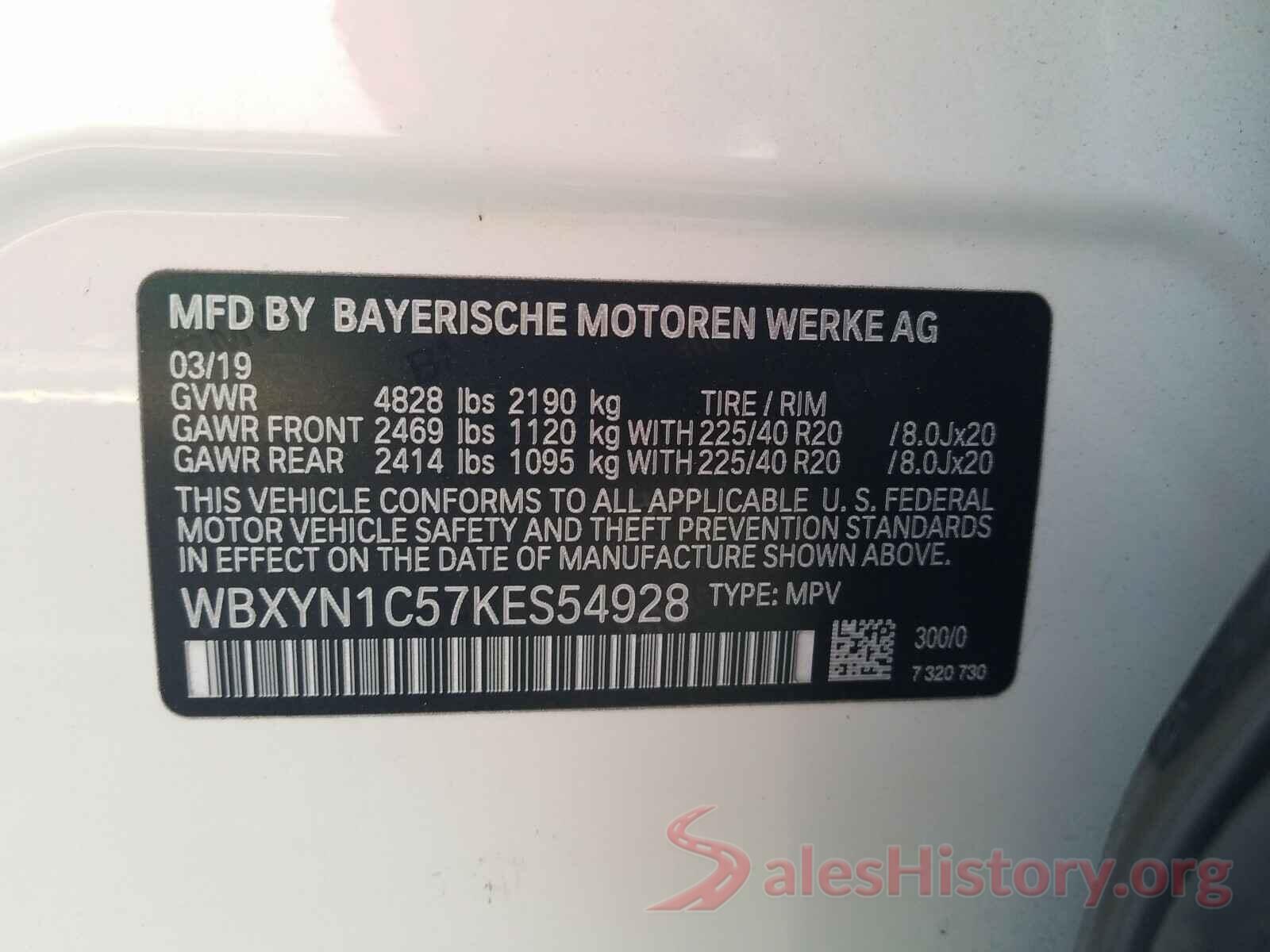 WBXYN1C57KES54928 2019 BMW X2