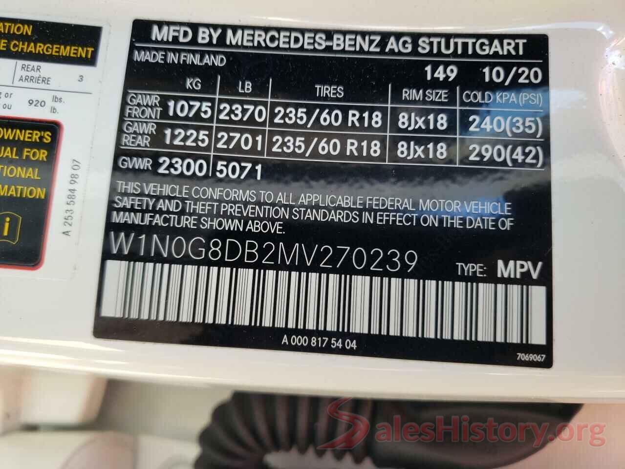 W1N0G8DB2MV270239 2021 MERCEDES-BENZ GLC-CLASS