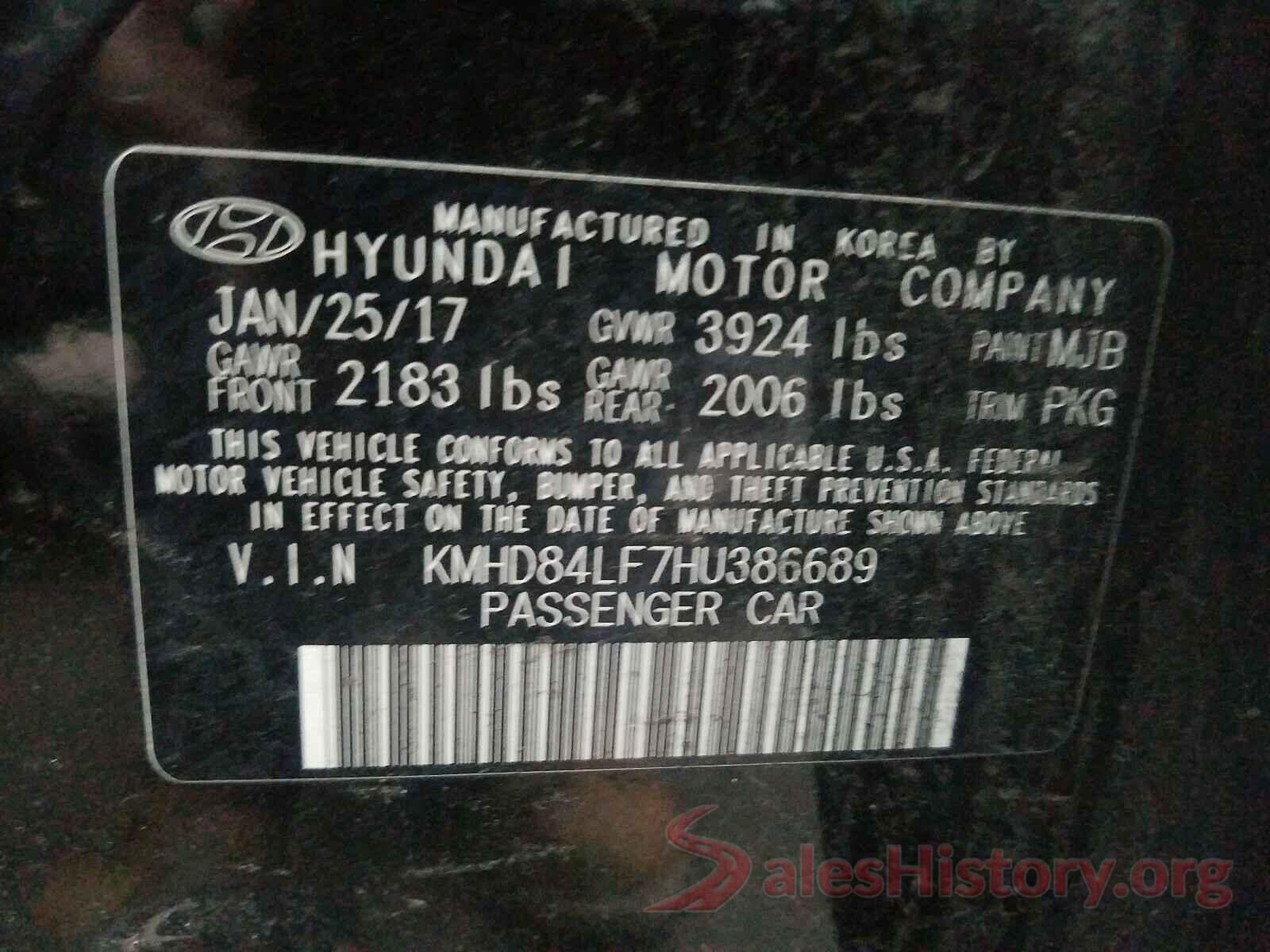 KMHD84LF7HU386689 2017 HYUNDAI ELANTRA