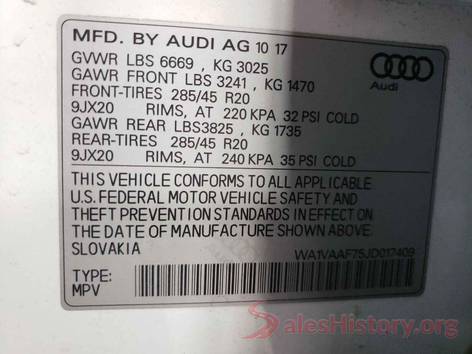 WA1VAAF75JD017409 2018 AUDI Q7