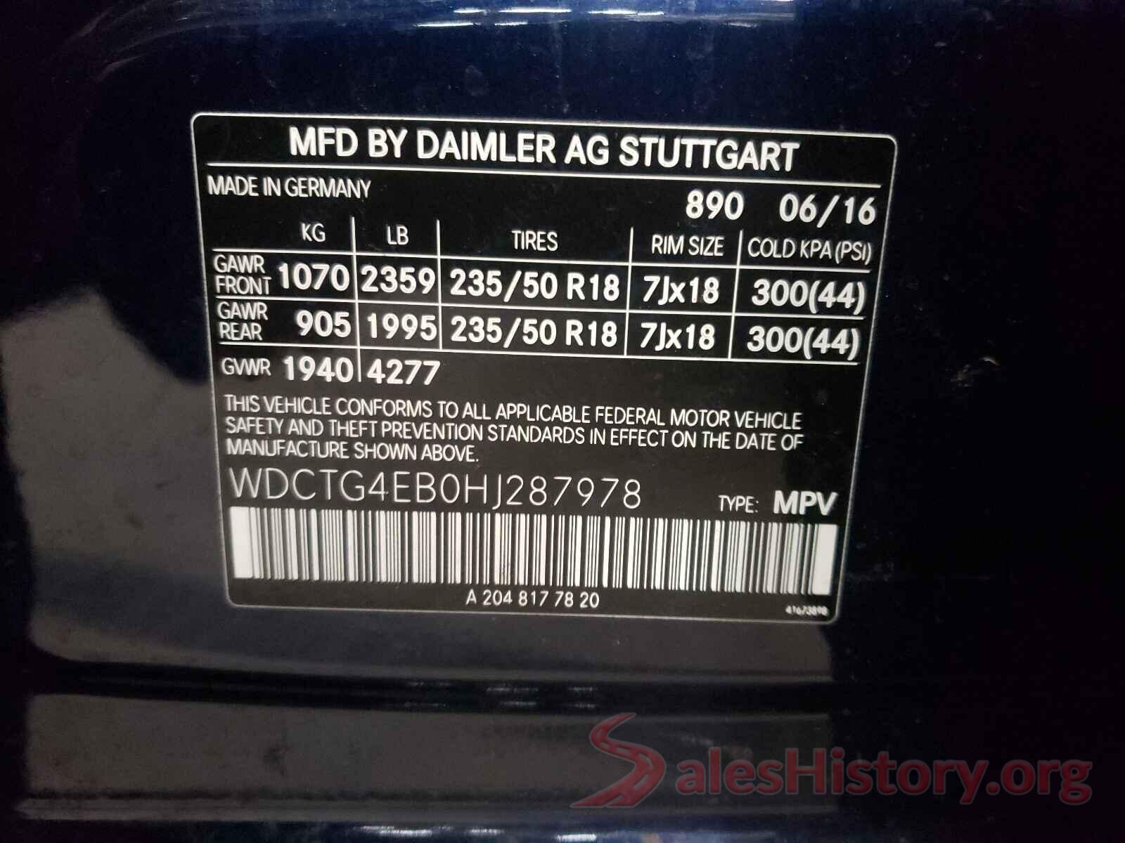 WDCTG4EB0HJ287978 2017 MERCEDES-BENZ GLA-CLASS