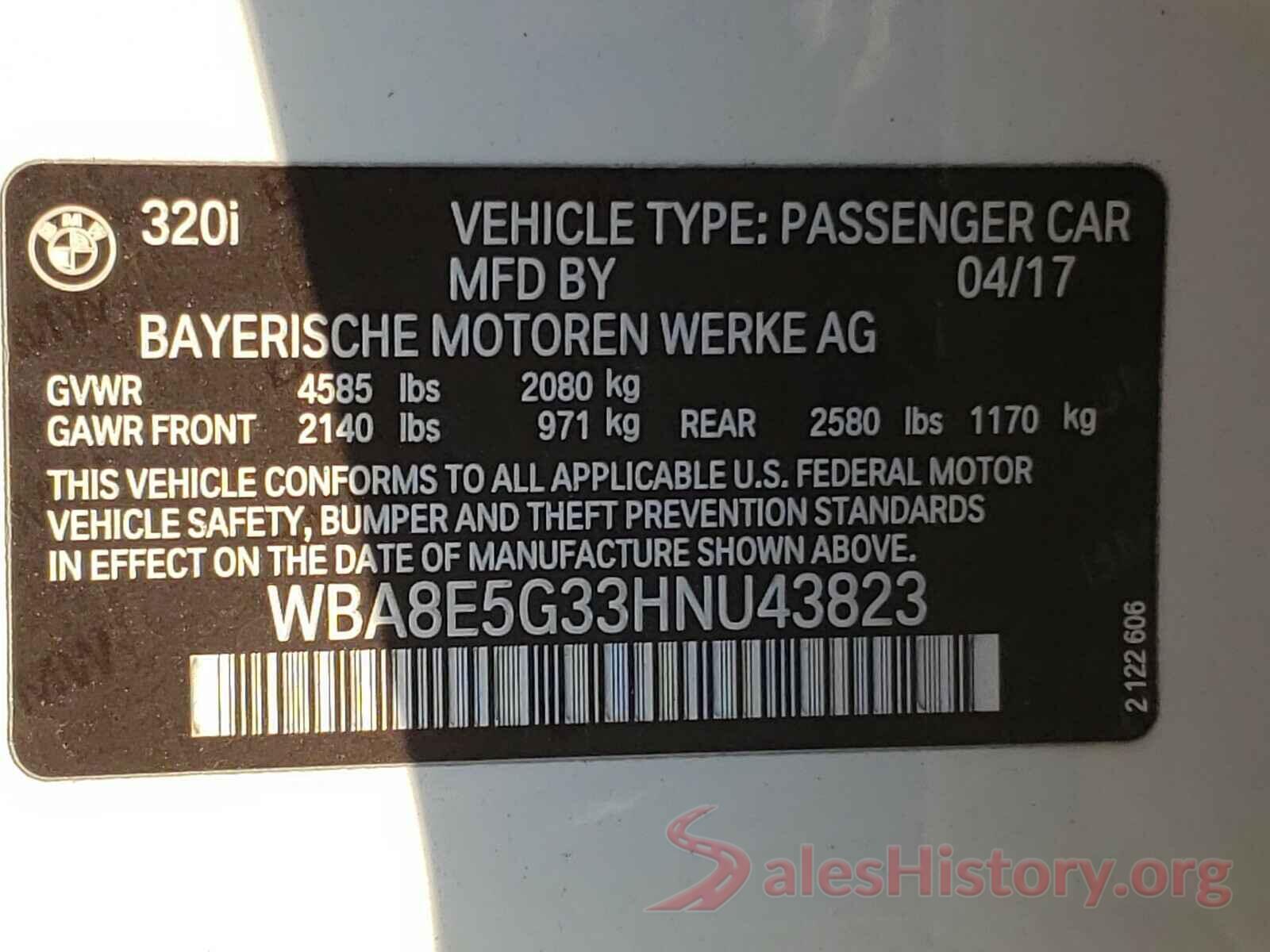 WBA8E5G33HNU43823 2017 BMW 3 SERIES