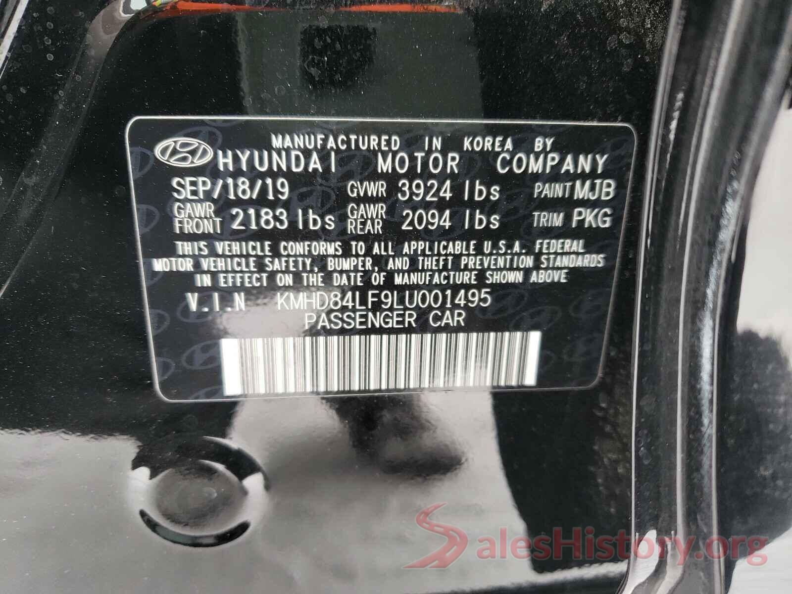 KMHD84LF9LU001495 2020 HYUNDAI ELANTRA