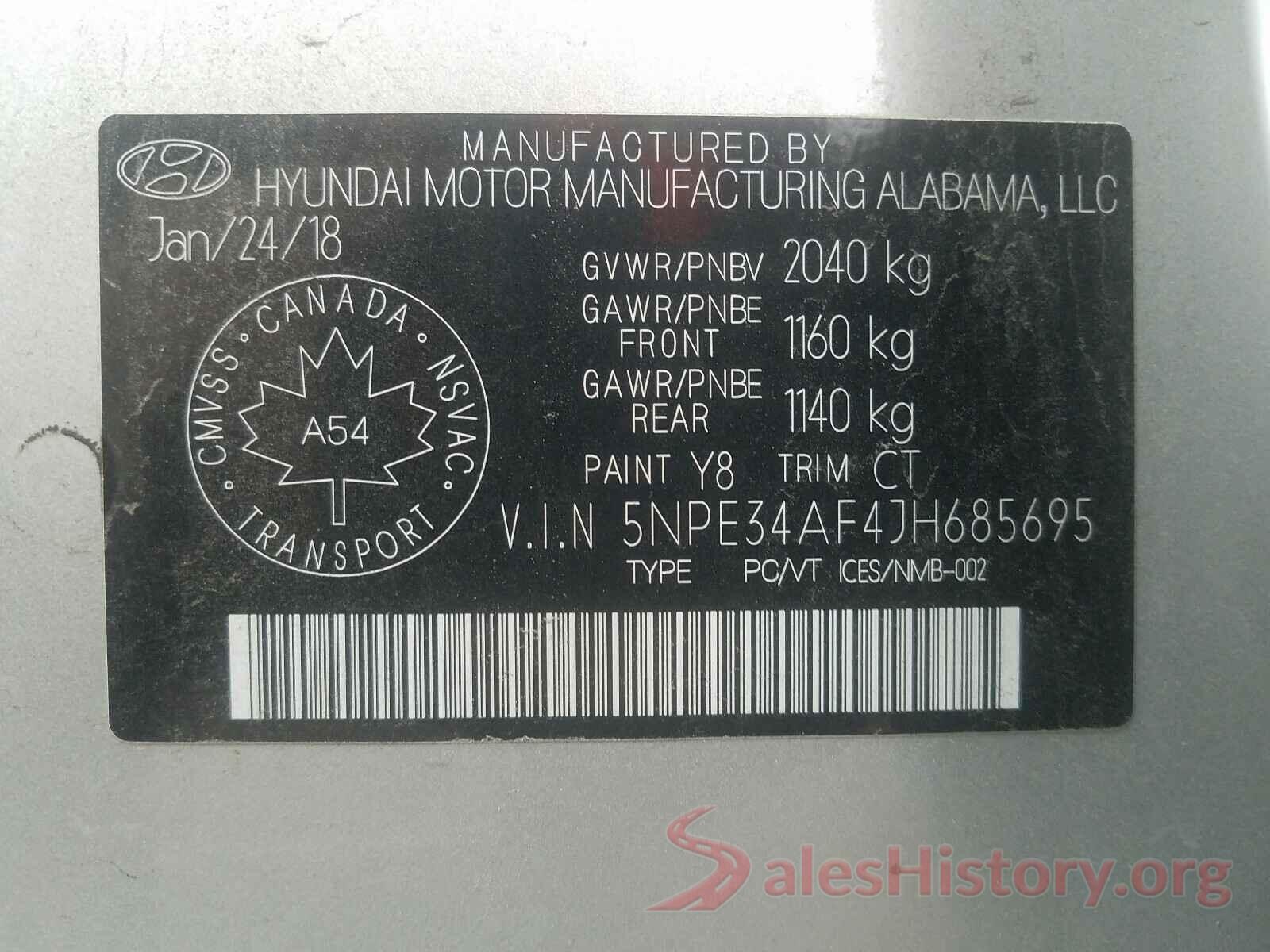 5NPE34AF4JH685695 2018 HYUNDAI SONATA