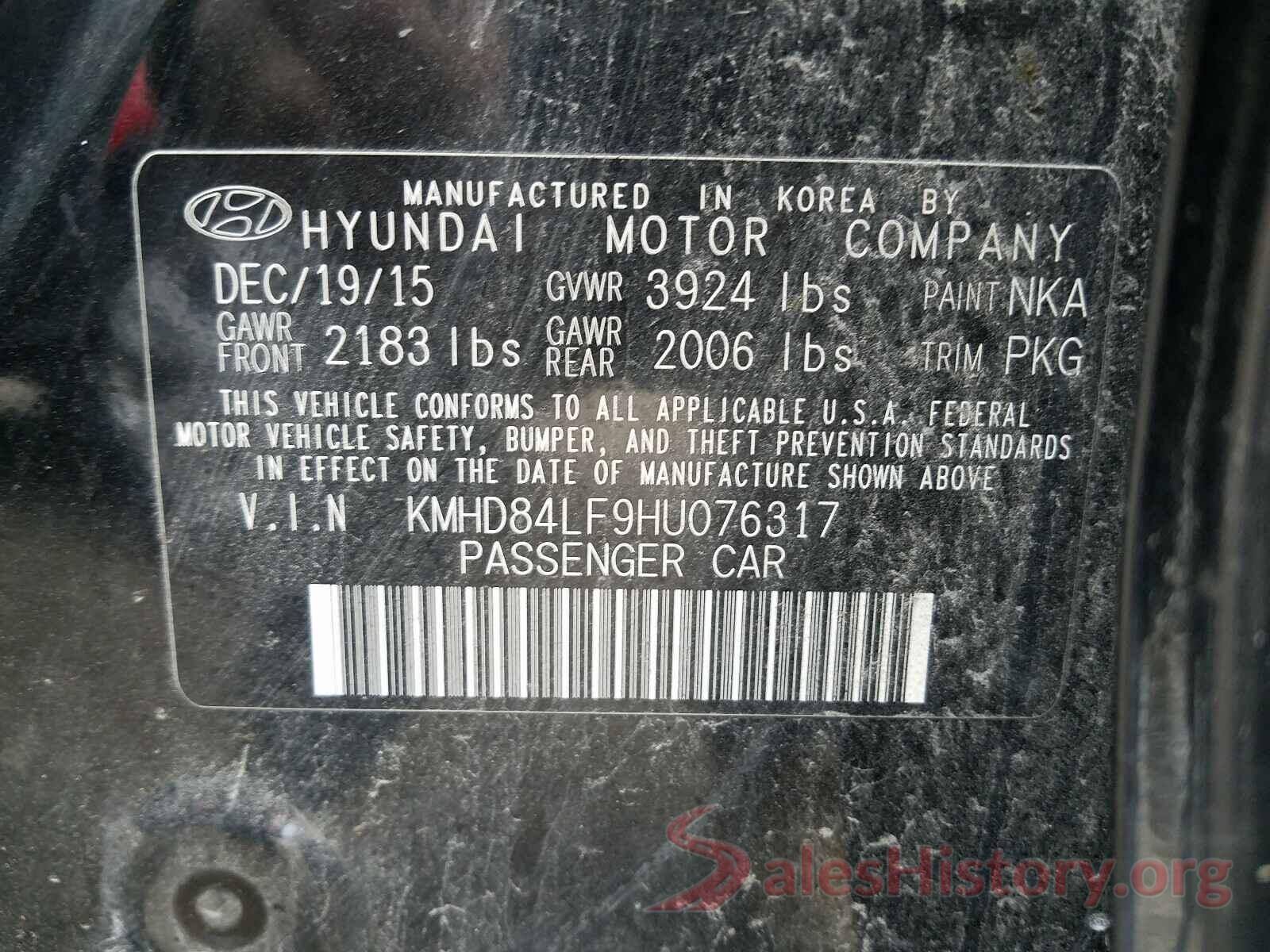 KMHD84LF9HU076317 2017 HYUNDAI ELANTRA