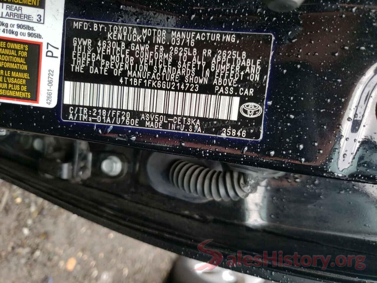 4T1BF1FK6GU214723 2016 TOYOTA CAMRY