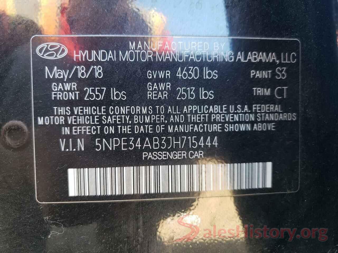 5NPE34AB3JH715444 2018 HYUNDAI SONATA