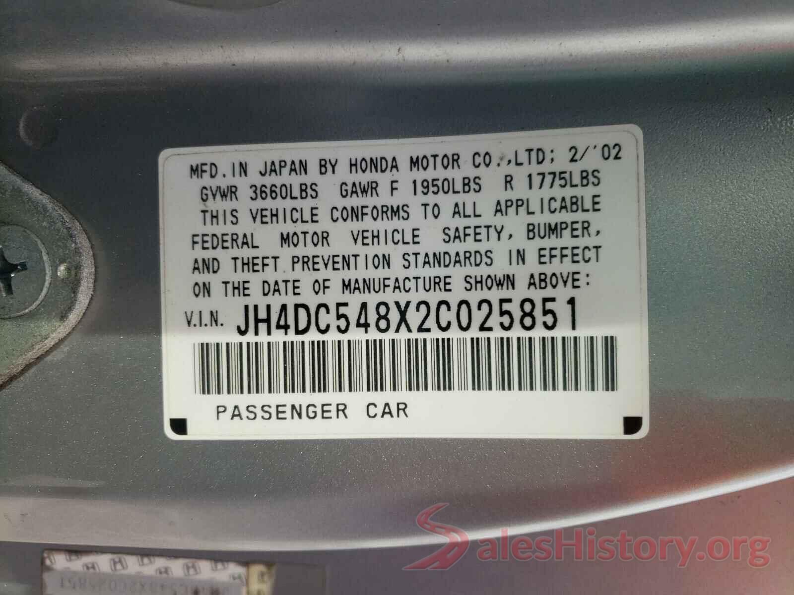 JH4DC548X2C025851 2002 ACURA RSX