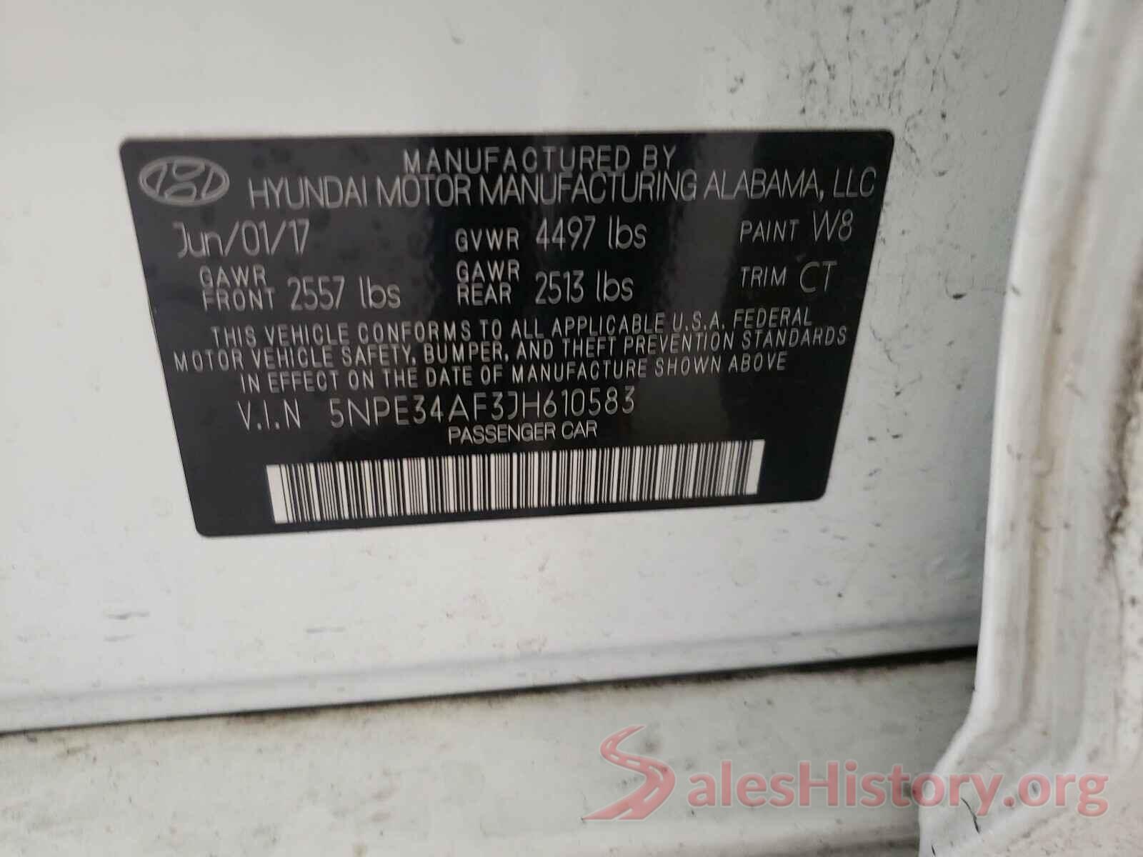 5NPE34AF3JH610583 2018 HYUNDAI SONATA