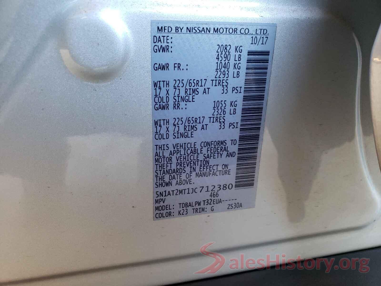 5N1AT2MT1JC712380 2018 NISSAN ROGUE